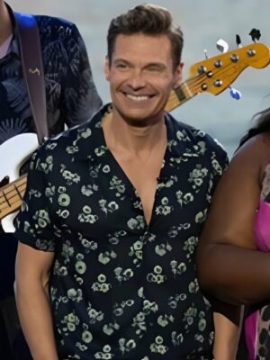 TV-Series American Idol S23 Ryan Seacrest Black & White Floral Print Shirt