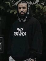 Shop Drake Hate Survivor Black Oversized Hoodie