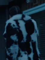 North of North Anna Lambe Cow Print Shearling Jacket