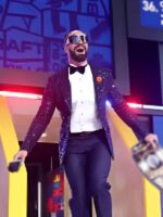 2025 NFL Draft Seth Rollins Blue Sequin Blazer