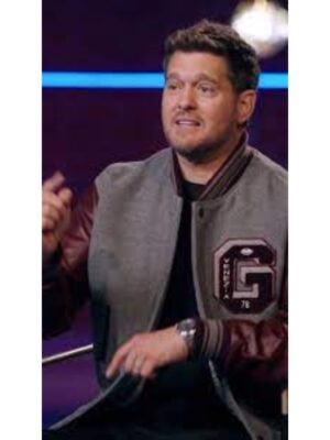 The Voice Michael Buble Gray and Red Varsity Jacket
