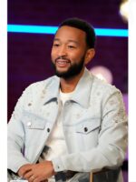 The voice John legend Light Blue Embellished Denim Jacket