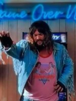 A Minecraft Movie 2025 Jason Momoa Blue Fringe Jacket