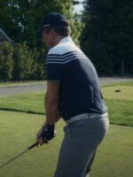 Your Friends and Neighbors Jon Hamm Blue & White Striped Polo Shirt
