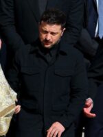 Volodymyr Zelensky Vatican City Francis Funeral Black Military-Style Field Jacket