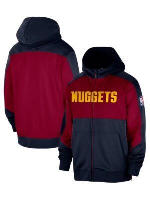 2025 On-Court Showtime Performance Nuggets Blue and Red Zipper Hoodie