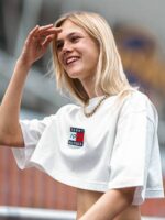 F1 Academy Alba Larsen White Cropped T-Shirt