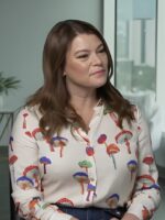 E! News 2025 Mushroom Gail Simmons White Print Shirt