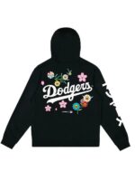 Los Angeles Mura Kami Dodgers 2025 Floral Black Pullover Printed Hoodie