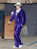 Nicolas Cage Purple Velvet Tracksuit