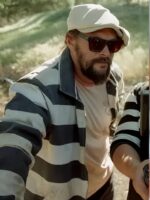 On The Roam Momoa Black & White Stripe Zipper Jacket