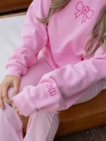 Glow House Oversized Bow Printed Hoodie - White