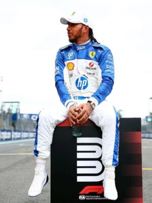 F1 Miami GP 2025 Scuderia Ferrari Blue & White Racing Suit