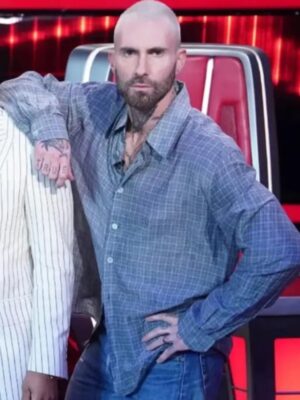 The Voice Season 27 Adam Levine Blue Checkered Shirt