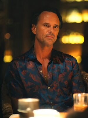 The White Lotus Walton Goggins Navy Blue Shirt