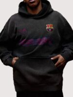 Travis Scott FC Barcelona Spray Logo Hoodie For Sale