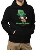 Unisex A Minecraft Chicken Jockey Oversized Black Hoodie